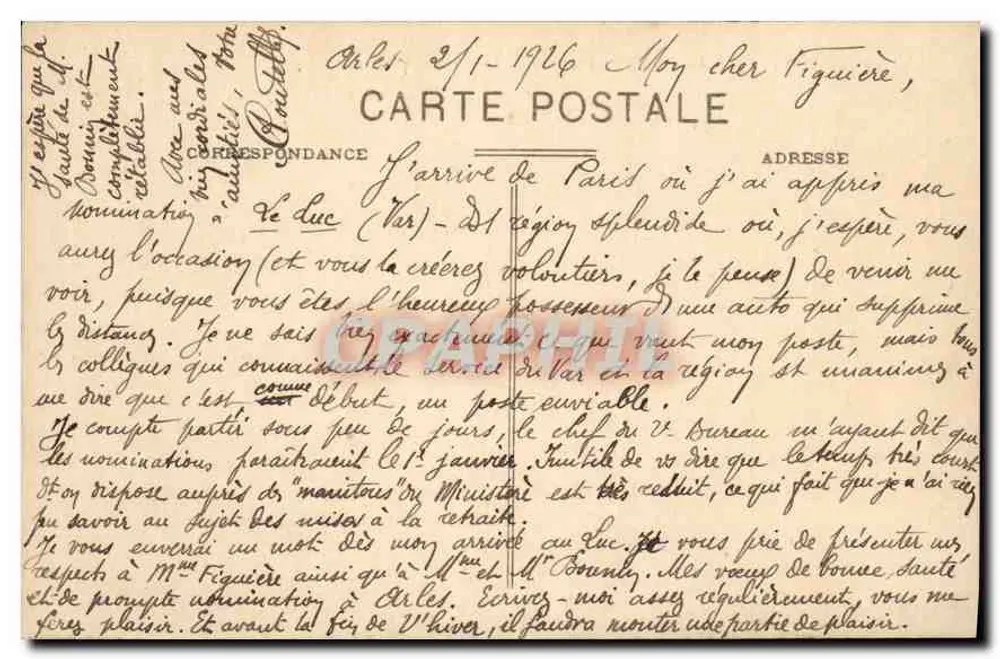 Les Baux — Ruinen des Schlosses und Turm Paravelle — Verleger C. O. L. M. E. C. - Rückseite