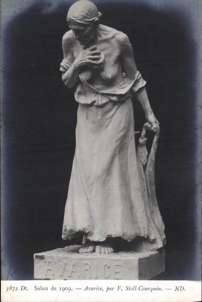 Gier — Skulptur von F. Stoll-Courquin — Salon de 1909 - Vorderseite