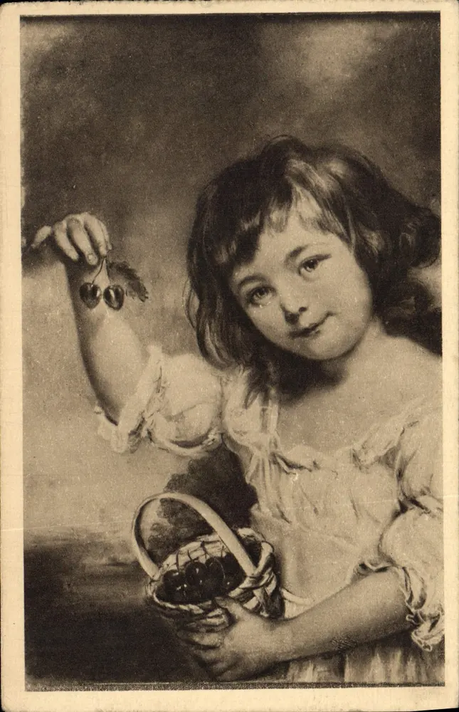 Das Mädchen mit den Kirschen — Musée du Louvre — Kunstausgabe YVON, Paris - Vorderseite