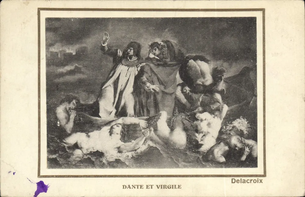 Dante en Virgilius — scène uit de Divina Comedie — Delacroix - Voorkant