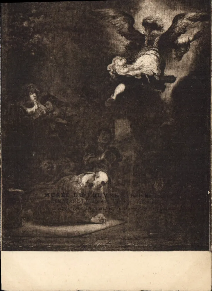 Anjo e mortos — Museu do Louvre — Escola Holandesa — Rembrandt (Harmens Verkerk) 1660-1665 - Frente