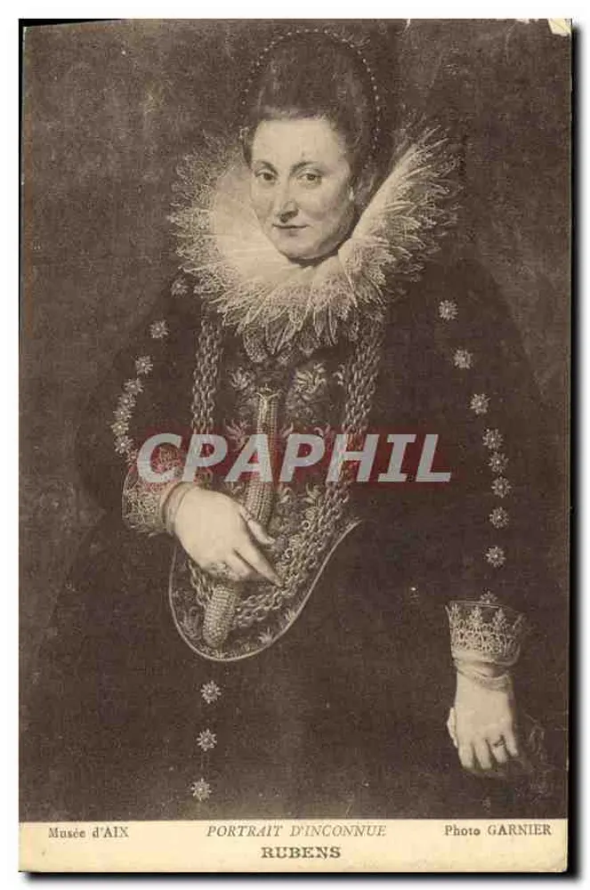 Portret nieznanej kobiety — Rubens — Muzeum w Aix — Foto Garnier - Awers