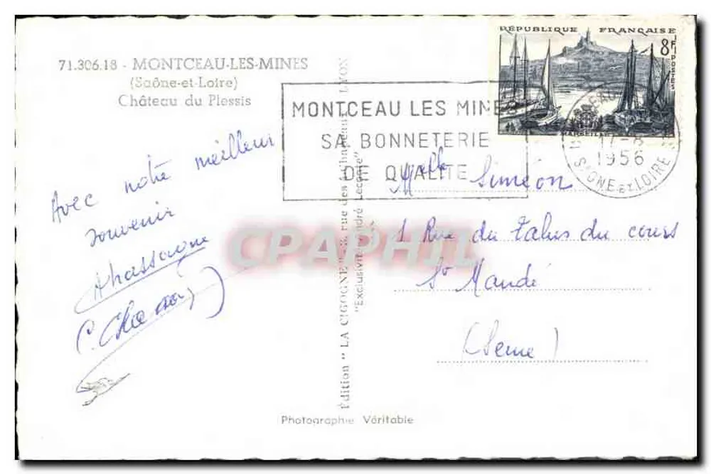Schloss du Plessis — Montceau-les-Mines — Ausgabe LA OISOGNE - Rückseite
