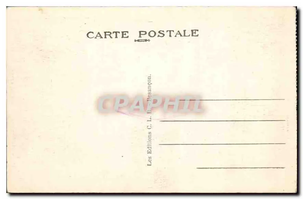 Die Fälle des DOUBS nach dem Sturz — Grenze Frankreich-Schweiz — Éditions C. L. B. Besançon, n° 836 - Rückseite