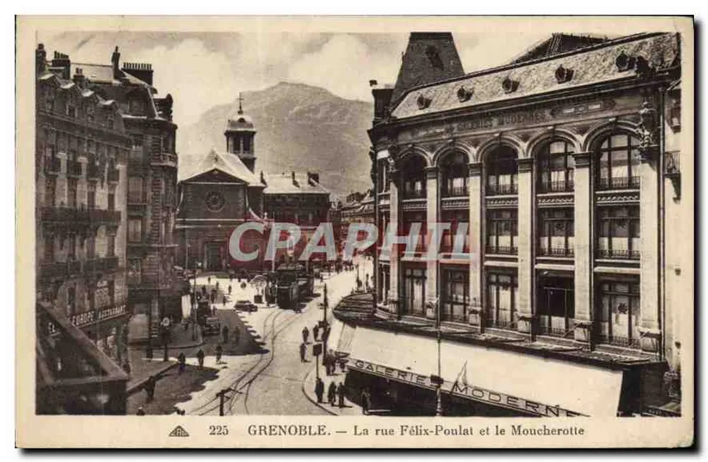 Grenoble — Die Straße Félix-Poulat und der Moucherotte — C° des Arts, Straßburg - Vorderseite