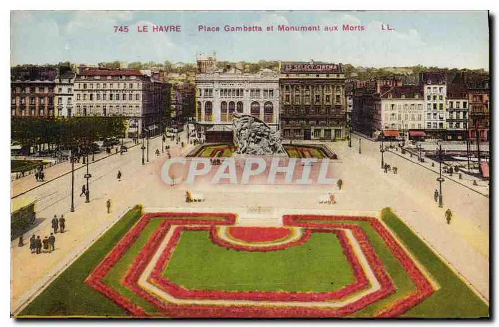 Le Havre — Place Gambetta und Monument aux Morts — LL - Vorderseite