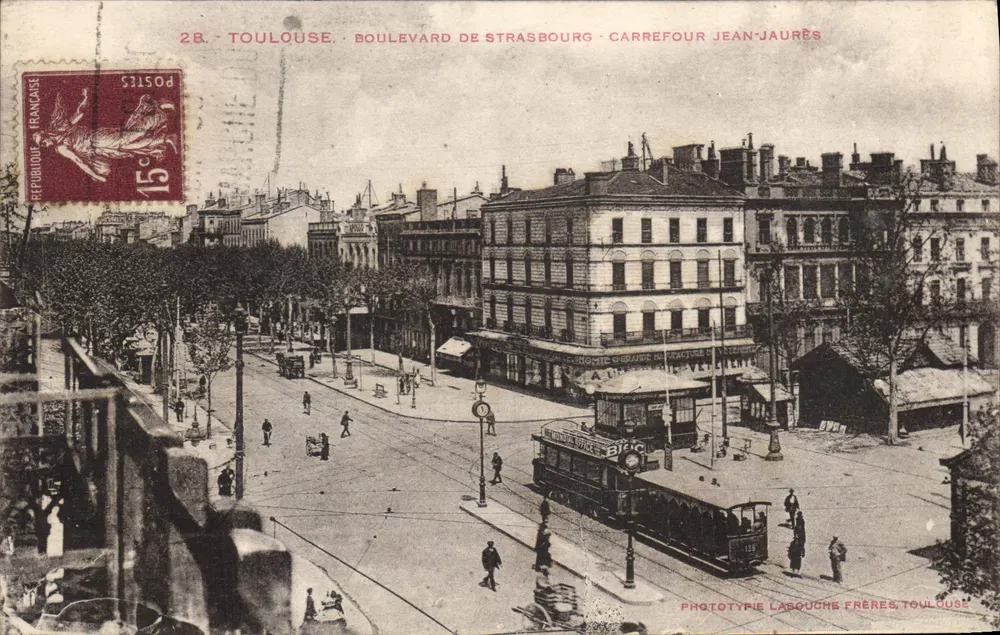 Toulouse - Boulevard de Strasbourg - Carrefour Jean-Jaurès — Phototypie Labouche Frères, Toulouse - Vorderseite