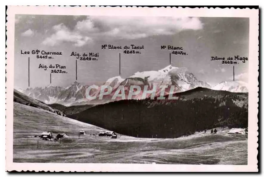 Ansicht der Alpen — Monts du Tacul und Miage — Verlag MORAND, Haute-Savoie, Nr. 130 - Vorderseite