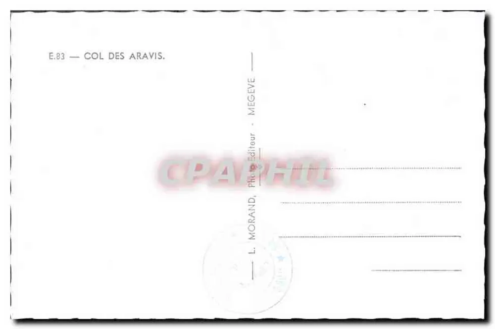 Col des Aravis — Route des Alpes Annecy-Chamonix — 1.495 m — L. Morand, Verlag - Rückseite