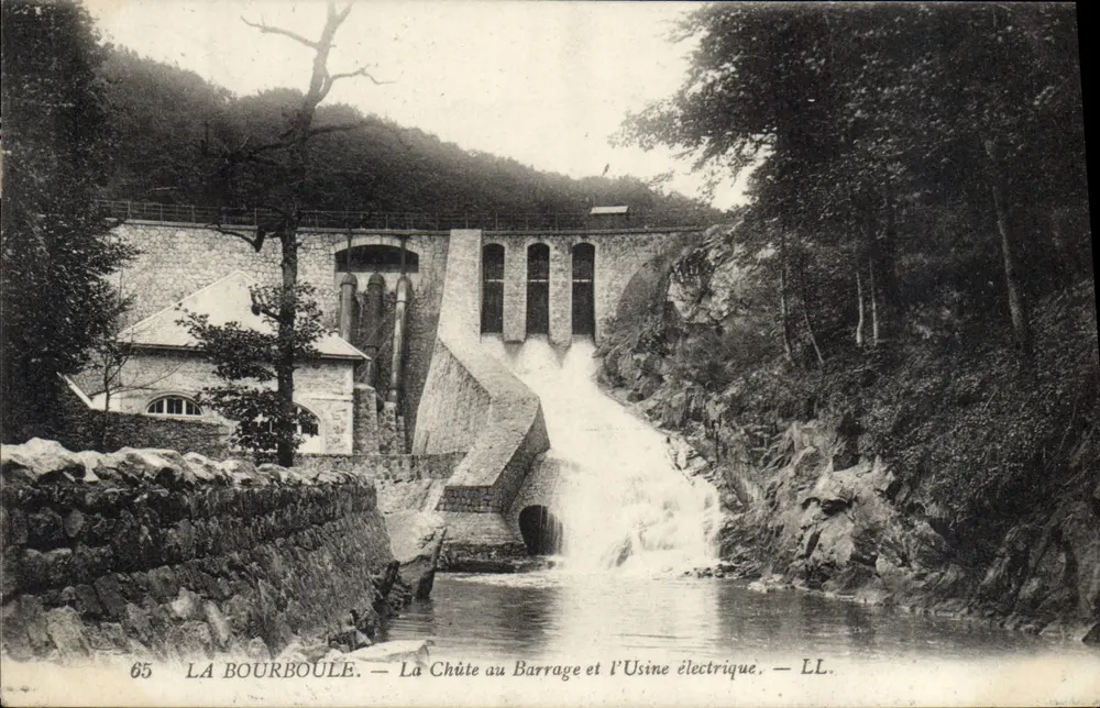 La Bourboule — Die Fall am Staudamm und die Stromfabrik — LL. - Vorderseite