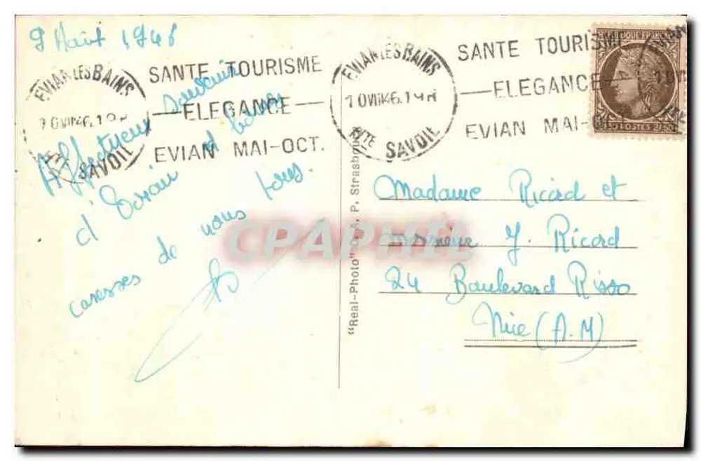 Evian-les-Bains — Der Strand vom See aus gesehen —n°96 - Rückseite