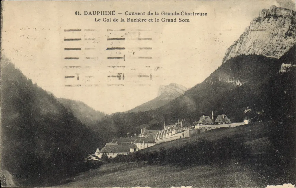 Dauphiné — Kloster der Grande-Chartreuse — Col de la Ruchère und der Grand Som - Vorderseite