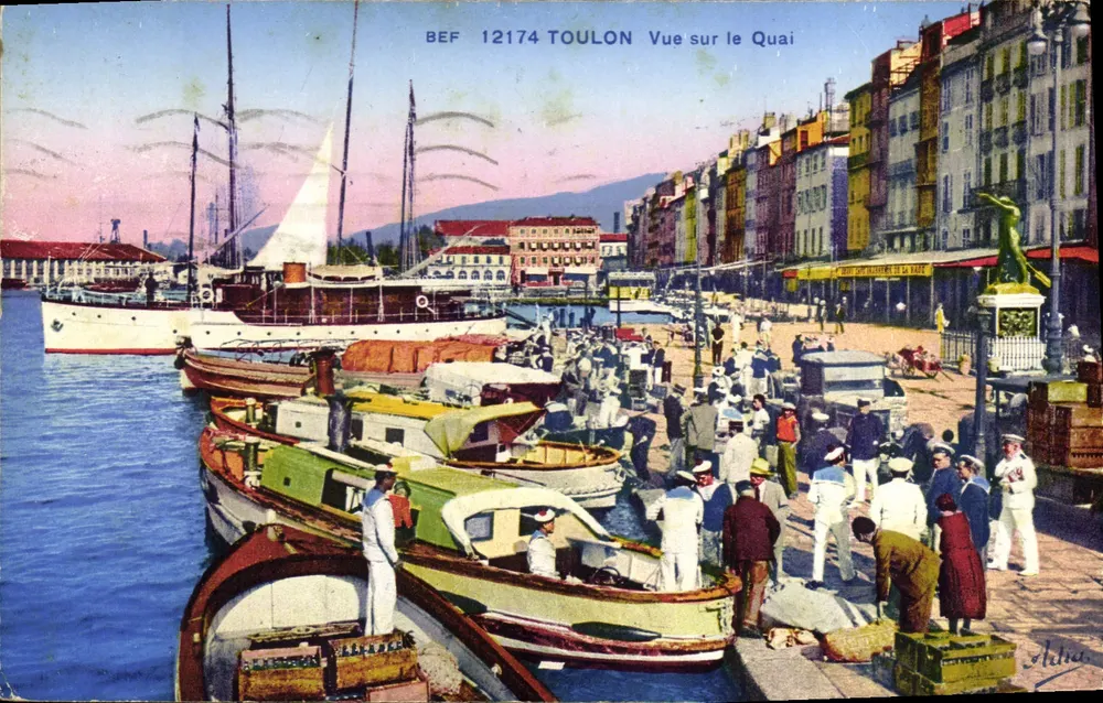 Toulon — Vista do Cais — BEF 12174, editada por Adlia - Frente