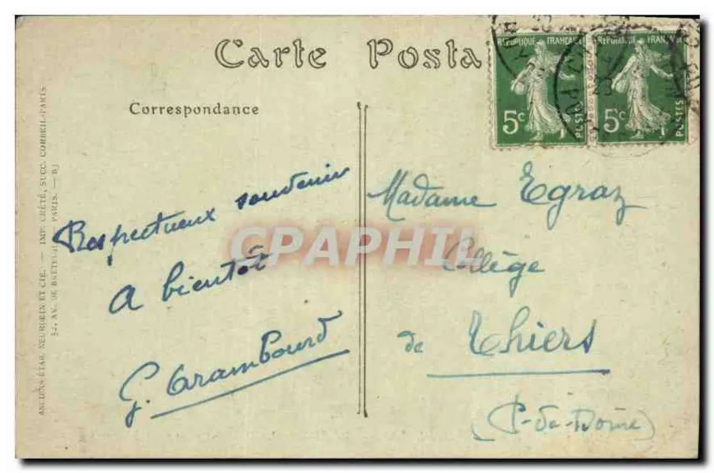 Estabelecimento Termal de Châtel-Guyon — O - Verso