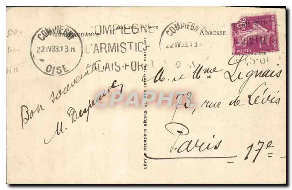 O Berço de Napoleão I — Compiègne - Verso