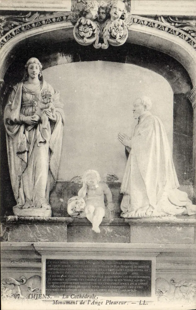 Amiens — Die Kathedrale. Denkmal des weinenden Engels — LL. - Vorderseite