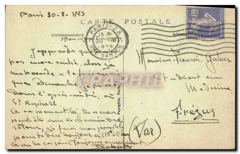 Paris — Notre-Dame — Chimère — A. P. n°8 - Verso