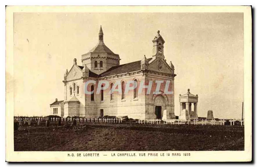 N.D. DE LORETTE — La chapelle — Vue prise le 10 mars 1928 — éditée par BRAUN & Cie à Mulhouse-Dormanch - Vorderseite