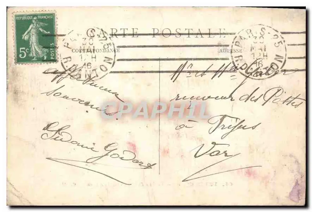 Paris (5. Arrondissement) — La Rue Soufflot und der Panthéon — C. M. - Rückseite