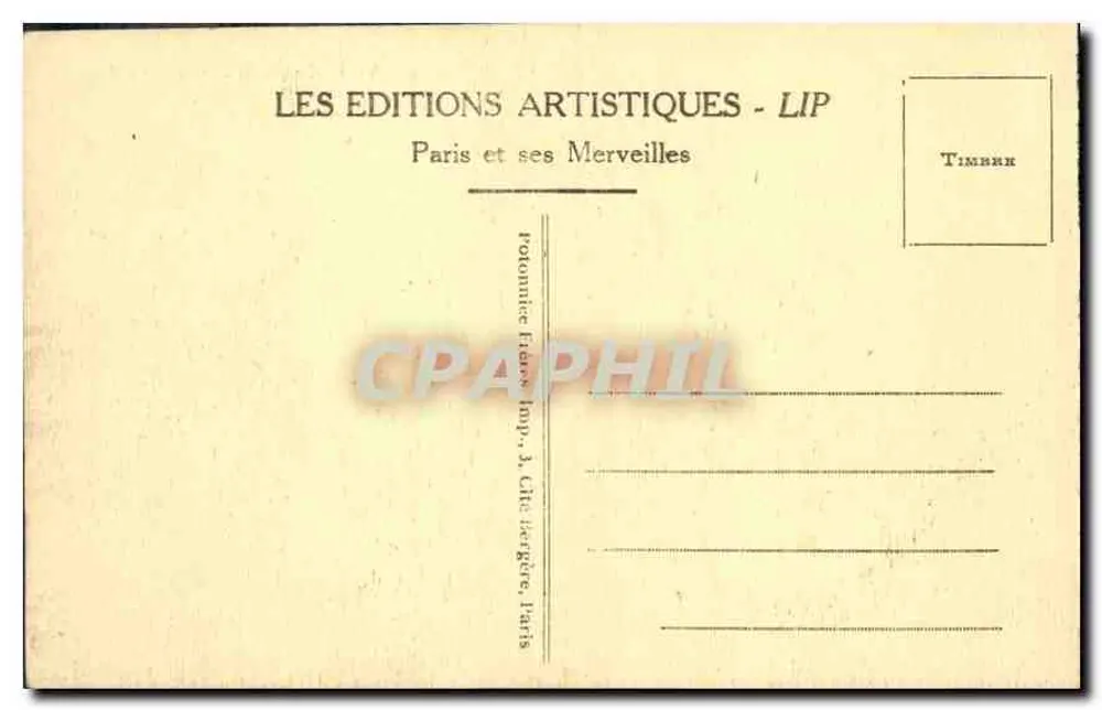 Paris - Die Conciergerie und der Pont au Change — LIP, Serie 42 - Rückseite