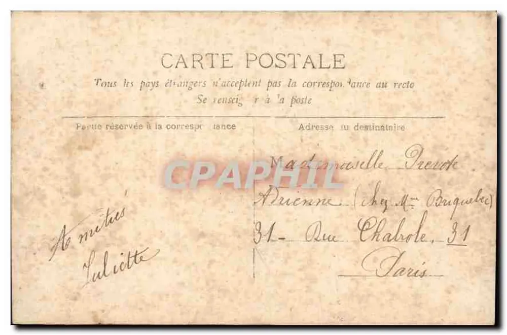 Paris — Os Tribunais — Editor não identificado, número de série não visível - Verso