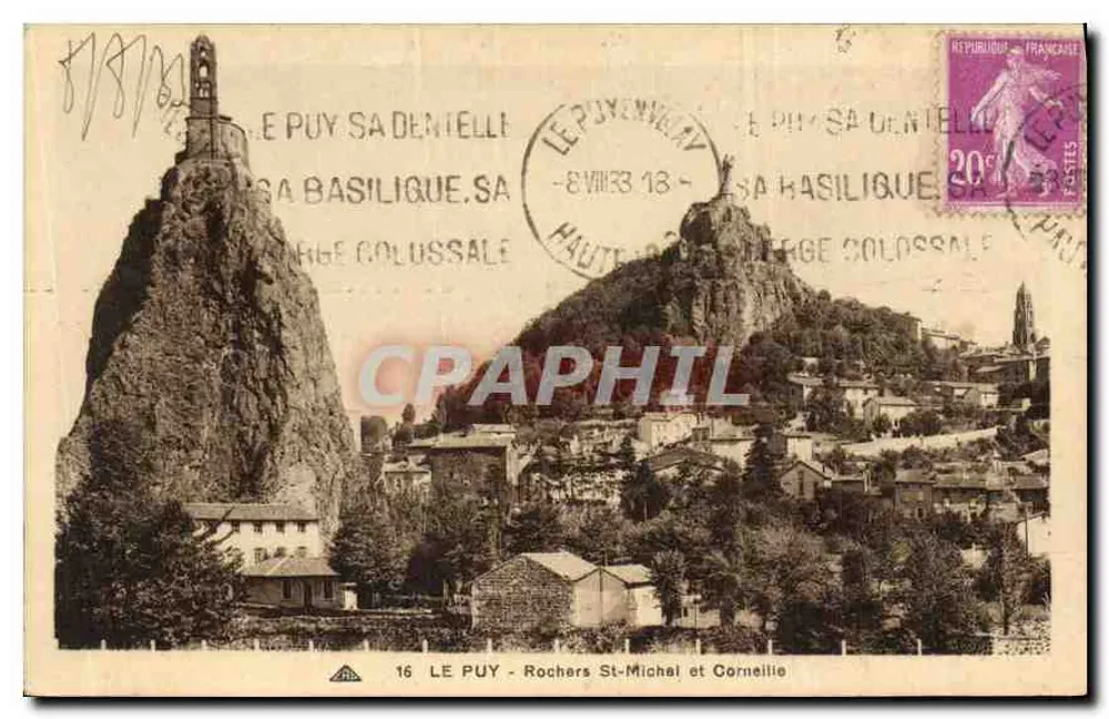 Le Puy - Rochers Saint-Michel und Cornelle — anonymer Verleger, Nr. 16 - Vorderseite