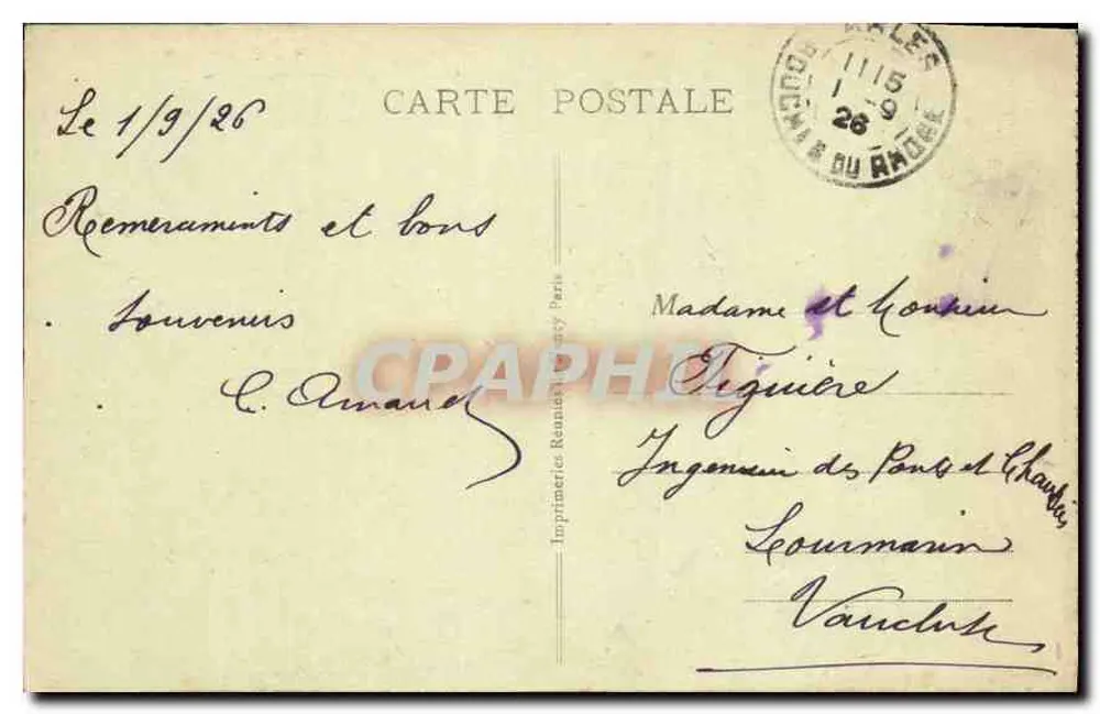Arles - Les Alyscamps - Kapelle Saint-Honorat — Imprimerie Réunies, Paris, n°17 - Rückseite
