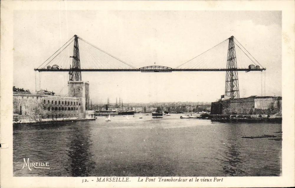 Marseille — Brücke Transbordeur und der alte Hafen — Mireille, Nr. 32 - Vorderseite