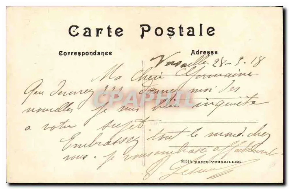 Bacia de Saturno — Parque de Versailles — Édita Paris-Versailles n°315 - Verso