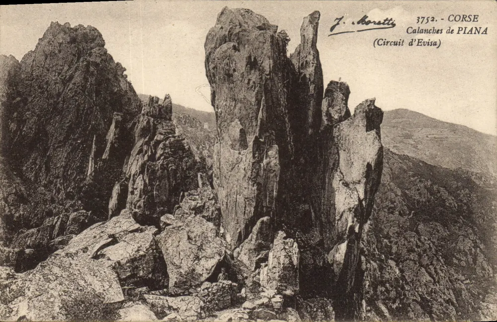 Calanches de Piana — Córsega — J. Moretti, n° 3752 - Frente