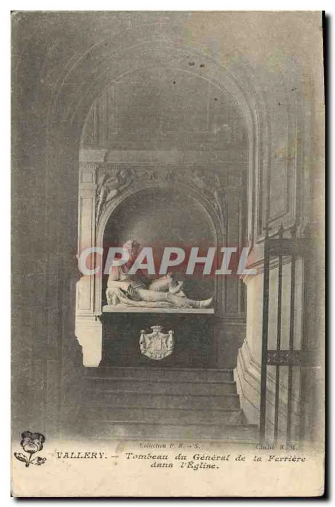 Grab des Generals de la Ferrière in der Kirche — Vallery - Vorderseite