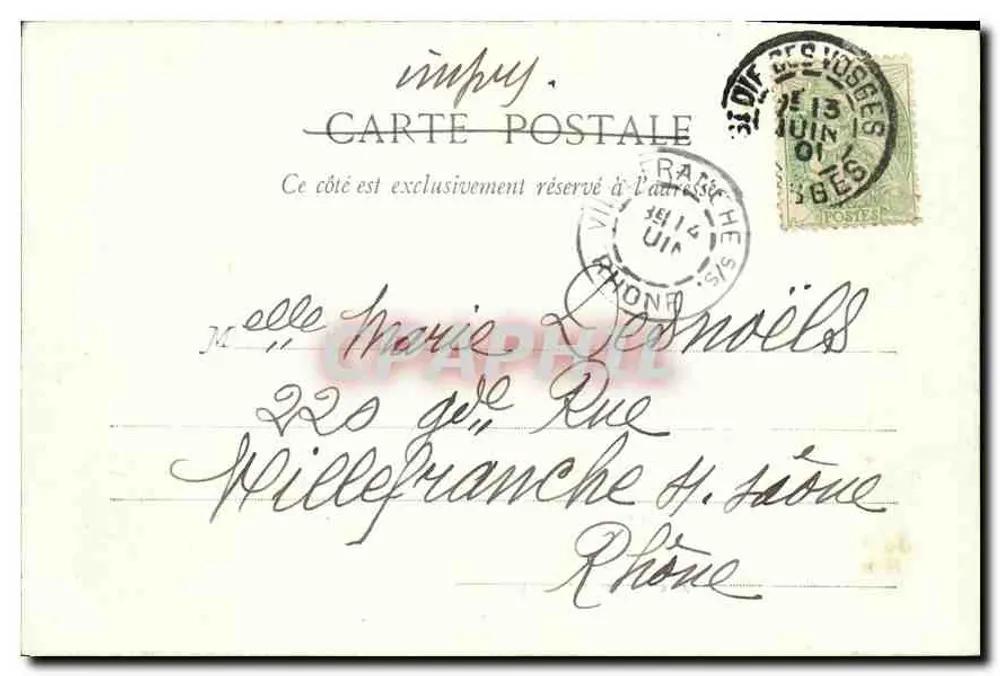 Nas Rochas d'Annozel — Saint-Dié — Imp. Ad. Walez, St-Dié, N. 797 - Verso