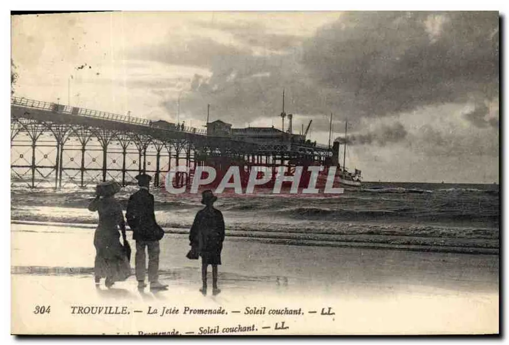 Trouville — Die Mole Promenade — Sonnenuntergang — LL - Vorderseite