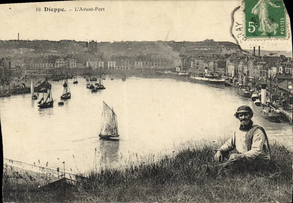 Dieppe — A Entrada do Porto — Editor não identificado, n° 18 - Frente