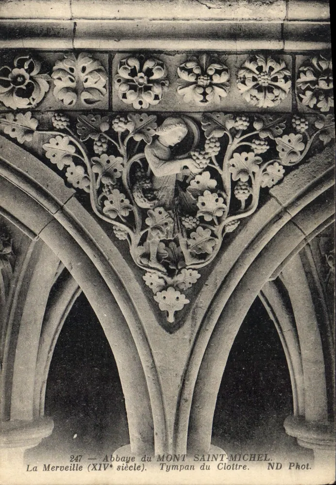 Abtei Mont Saint-Michel — Tympanon des Clottre (14. Jahrhundert) — ND Phot. - Vorderseite