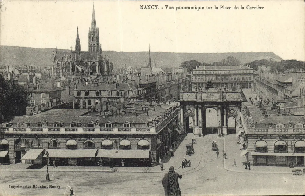 NANCY - Panoramablick auf die Place de la Carrière — Imprimeries Réunies, Nancy - Vorderseite