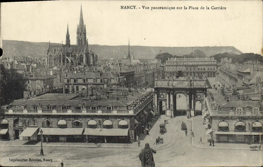 Nancy - Panoramablick auf die Place de la Carrière — Imprimeries Réunies, Nancy - Vorderseite