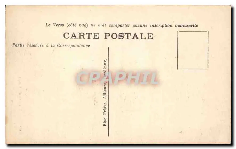 Bordeaux — A Catedral — Bloc Frères, editores Bordeaux, n° 117 - Verso