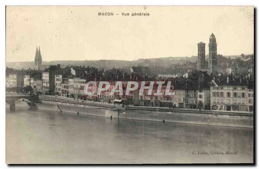 Mâcon — Vista geral — C. Faure, livreiro, Mâcon - Frente