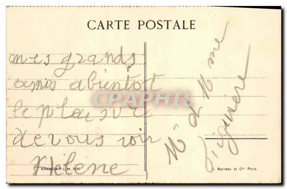 Pierre-Perthuis — Avallonnais — C.L. Boulangier, Agenda P.L.M. 1931 - Verso
