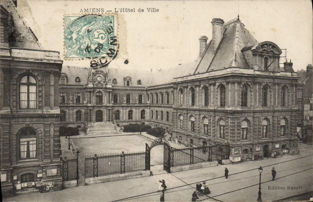 Amiens — Het stadhuis — Uitgave Raoult - Voorkant