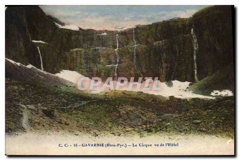Gavarnie (Höhe Pyrenäen) — Blick auf den Cirque vom Hotel — C.C. 16 - Vorderseite