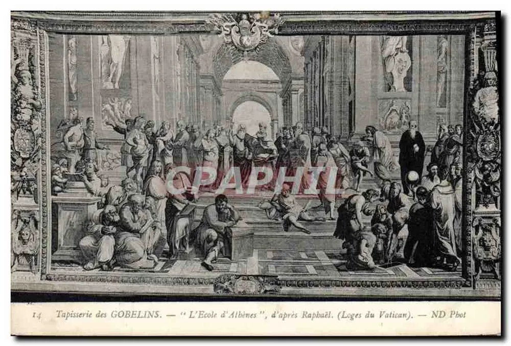 Die Schule von Albènes — Gobelins-Tapete — nach Raphael (Loges du Vatican) — ND Pbot - Vorderseite