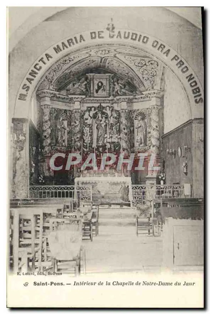 Saint-Pons — Innenansicht der Kapelle Notre-Dame du Jaur — E. Latuvé, St-Pons - Vorderseite