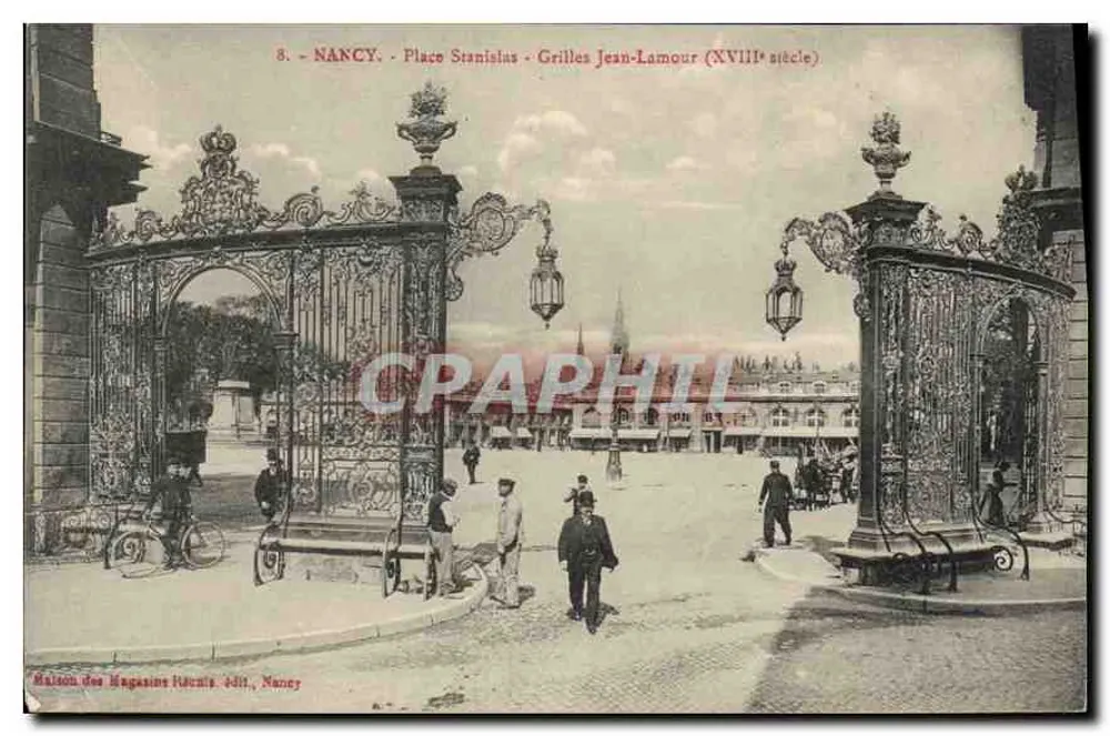 Nancy - Place Stanislas - Grilles Jean-Lamour (18. Jahrhundert) — Maison des Magasins Piécauts, Nancy - Vorderseite