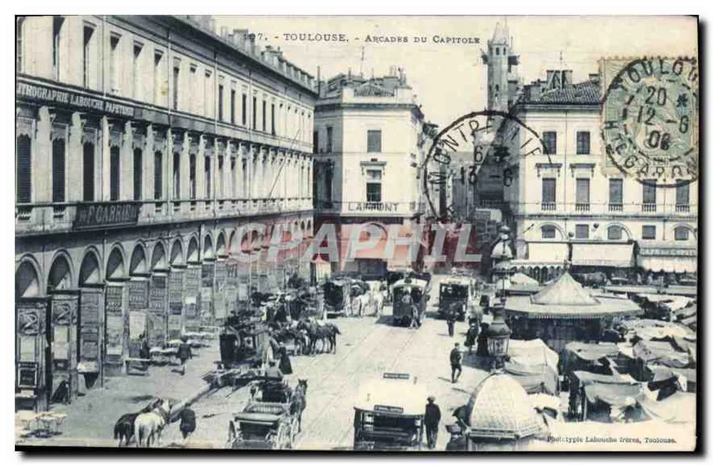 Toulouse - Arcadas do Capitólio — litografia Laboucha Frères - Frente