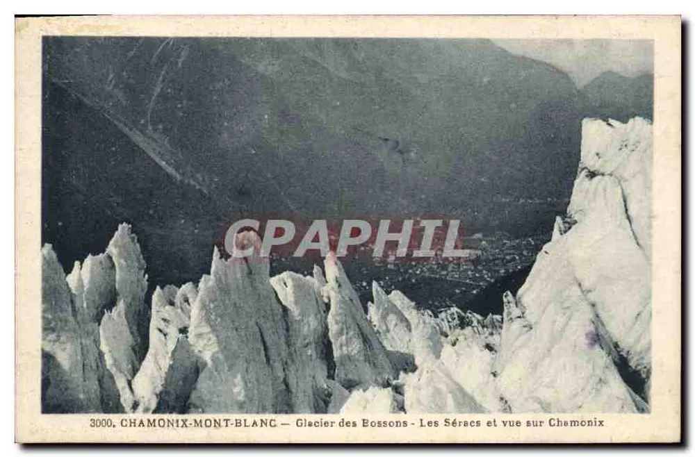 Chamonix-Mont-Blanc — Glacier des Bossons - Die Séracs und Aussicht auf Chamonix — Ch. Brand, Noves (Haute-Savoie) - Vorderseite