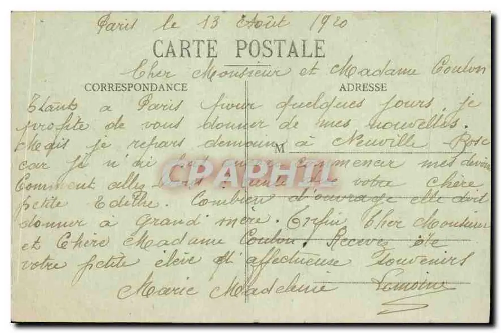 Paris — Dôme dos Invalidos — J.H. n°97 - Verso