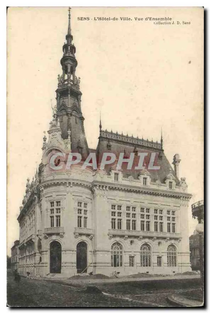 SENS - O Hotel de Ville. Vista Geral — Coleção J. D. Sins - Frente