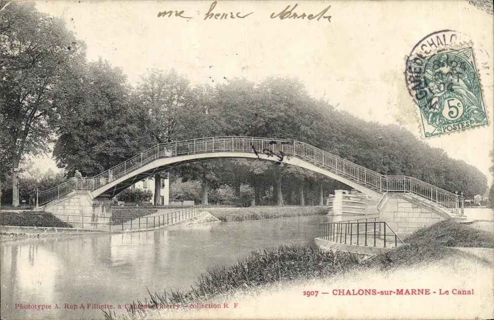 Chalons-sur-Marne — O Canal — Fototipia A. Rep & Filliette, Châlons-sur-Marne - Frente